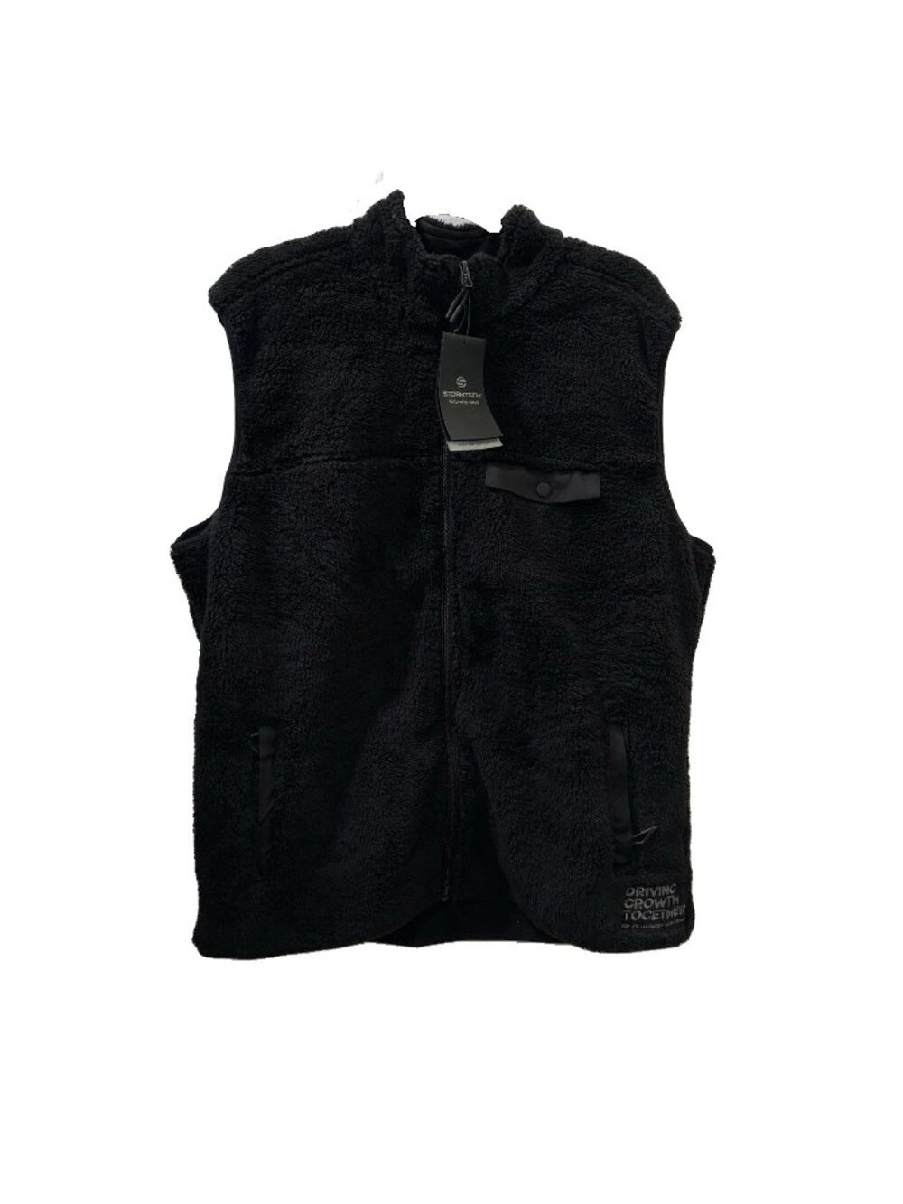 Stormtech Men's Fleece Vest Black Full Zip Stand-Up Collar Zipped Pockets XL